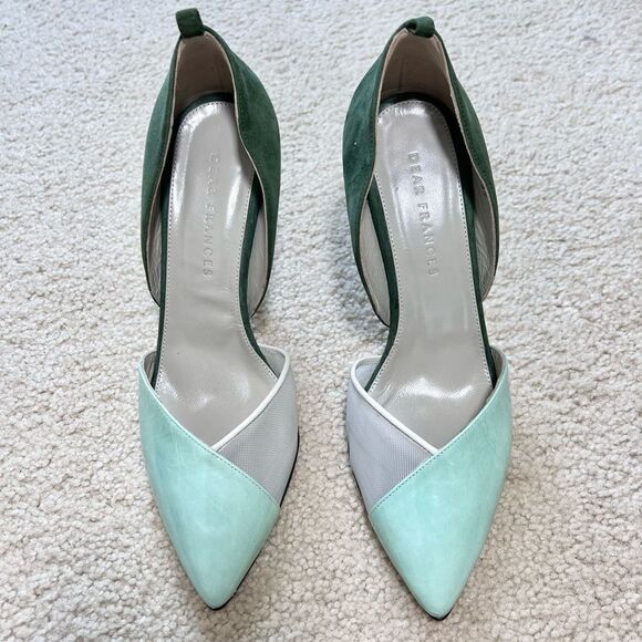 Dear Frances Green Color Block Pumps Size 37 - Picture 4 of 7